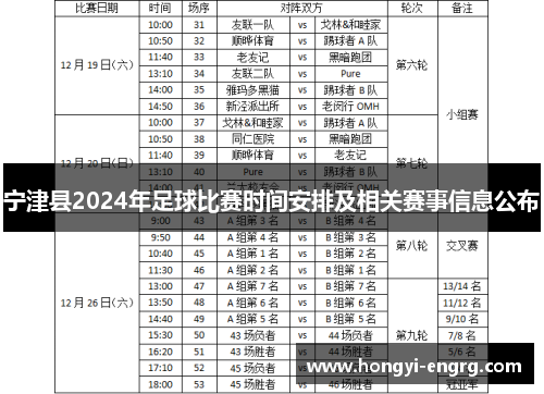 宁津县2024年足球比赛时间安排及相关赛事信息公布